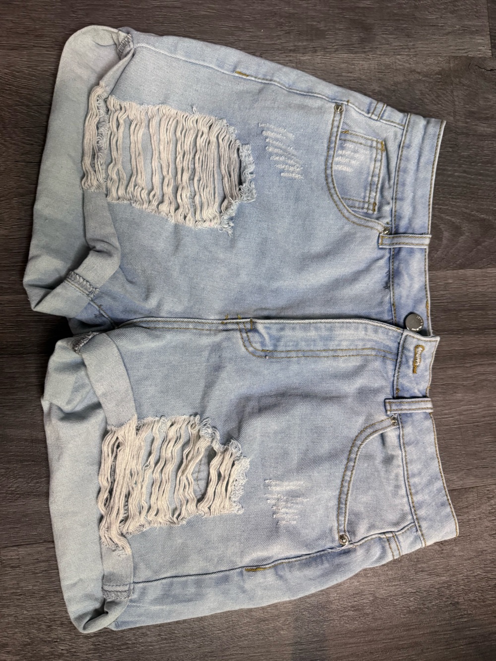 Light Wash Distressed Denim - Light Blue